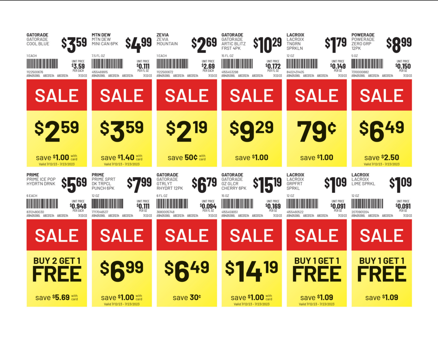 Sale Promo Shelf Labels