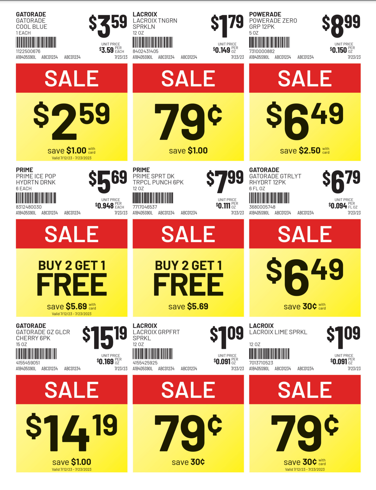Sale Promo Shelf Labels
