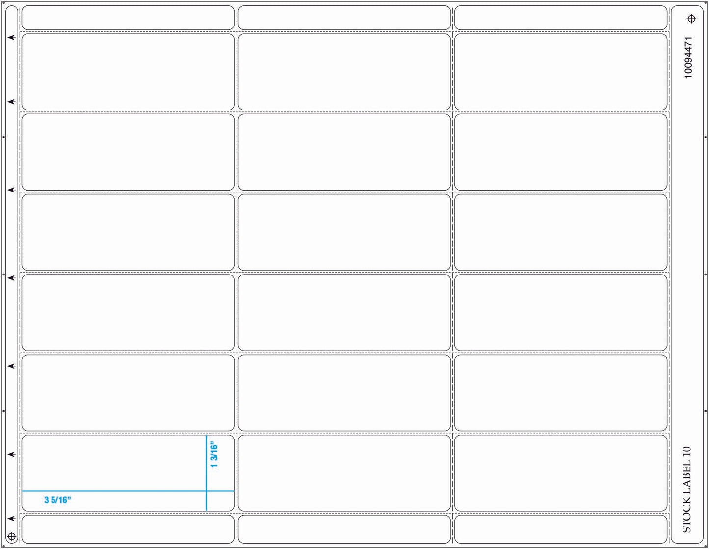 18UP LANDSCAPE BLANK WHITE SHELF LABELS (3-5/16" x 1-3/16") "Stock Label 10"