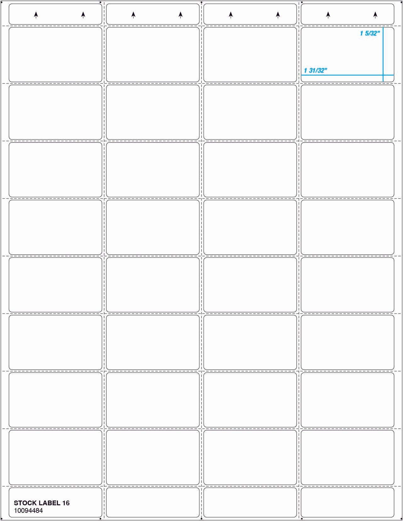 Vestcom 32UP Portrait Blank White Shelf Labels (2-1/16" x 1-7/32") made from durable vinyl, laser printer compatible, ideal for pricing and product information in tight spaces.