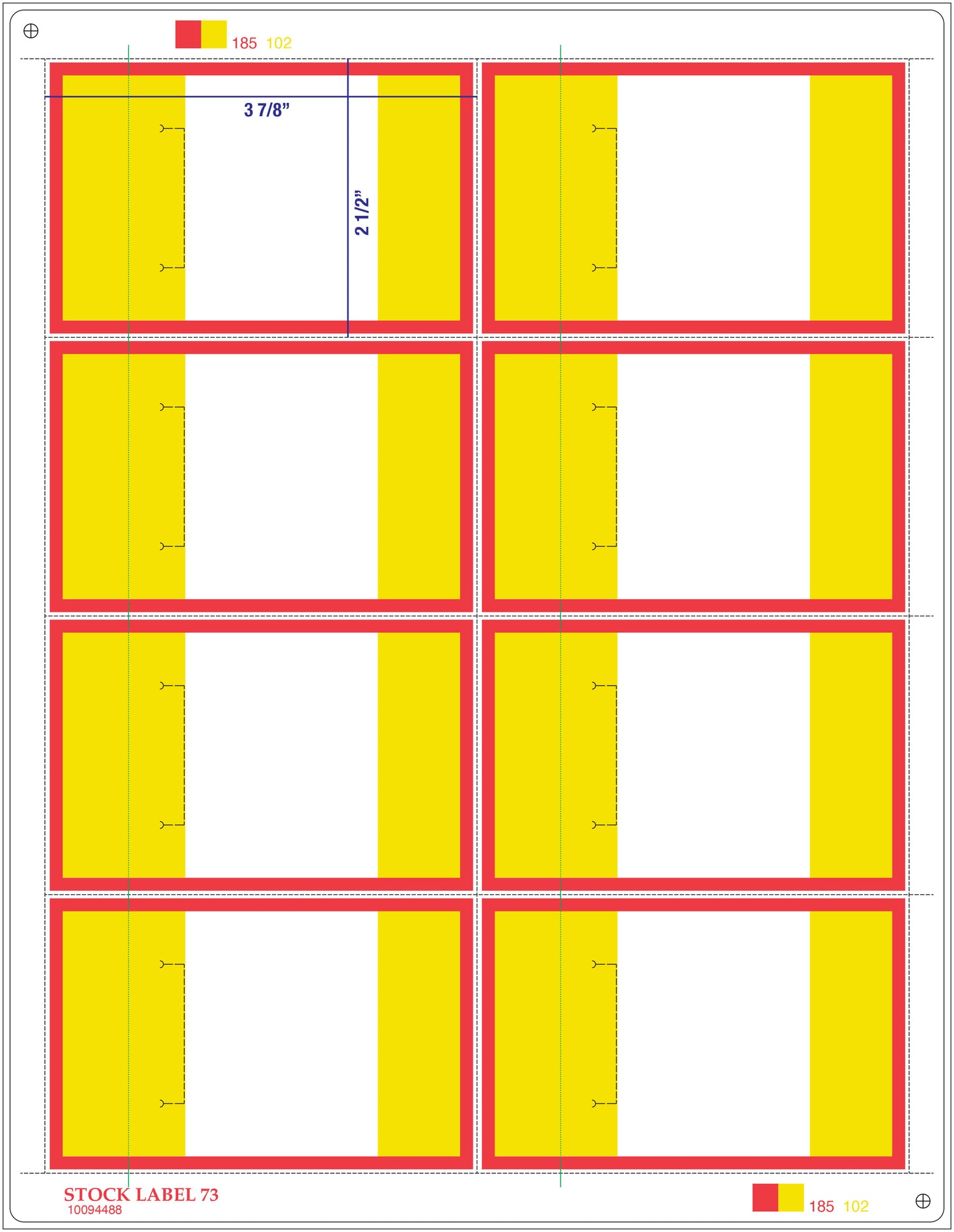 Vestcom 8UP Red/Yellow Shelf Labels (3-7/8" x 2-1/2"), vibrant vinyl labels for promotions, clearance items, or new arrivals, laser printer compatible.
