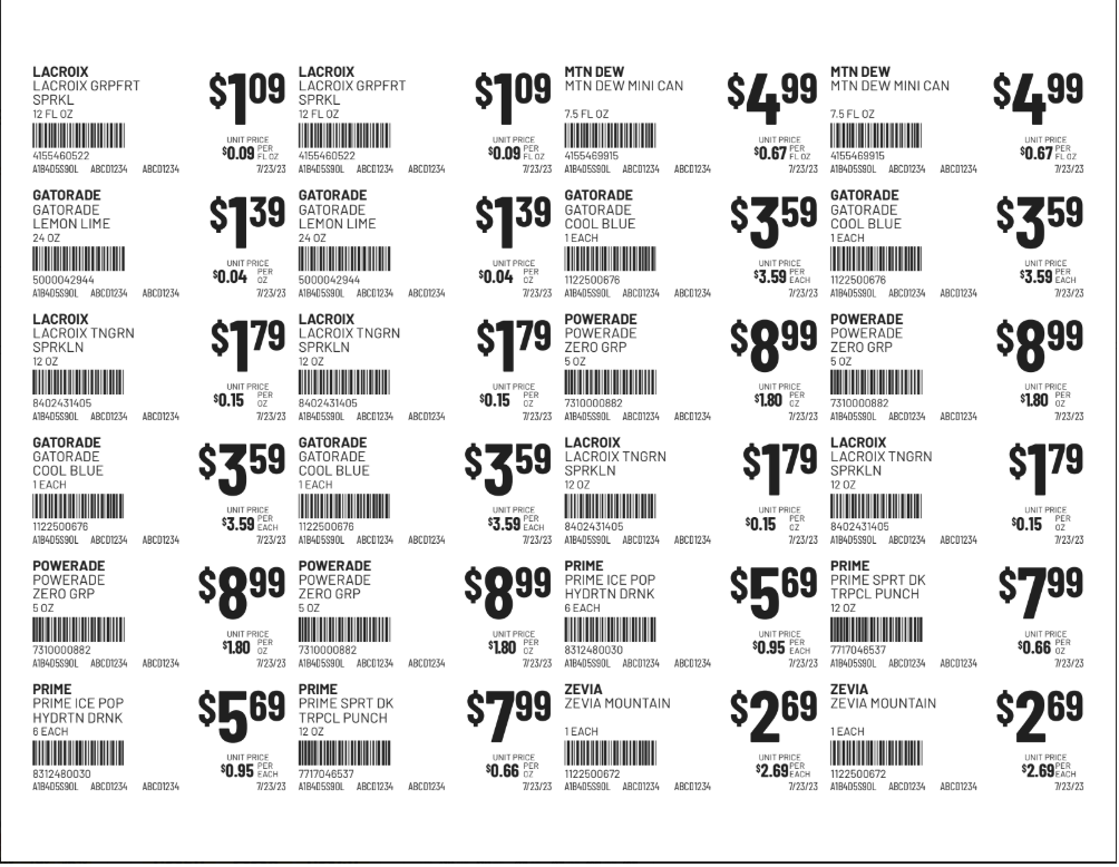 White UPL Shelf Labels