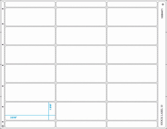 Vestcom 18UP landscape blank white shelf labels for retail, 3-5/16 x 1-3/16 inches, laser printer compatible and freezer-friendly vinyl sheets.