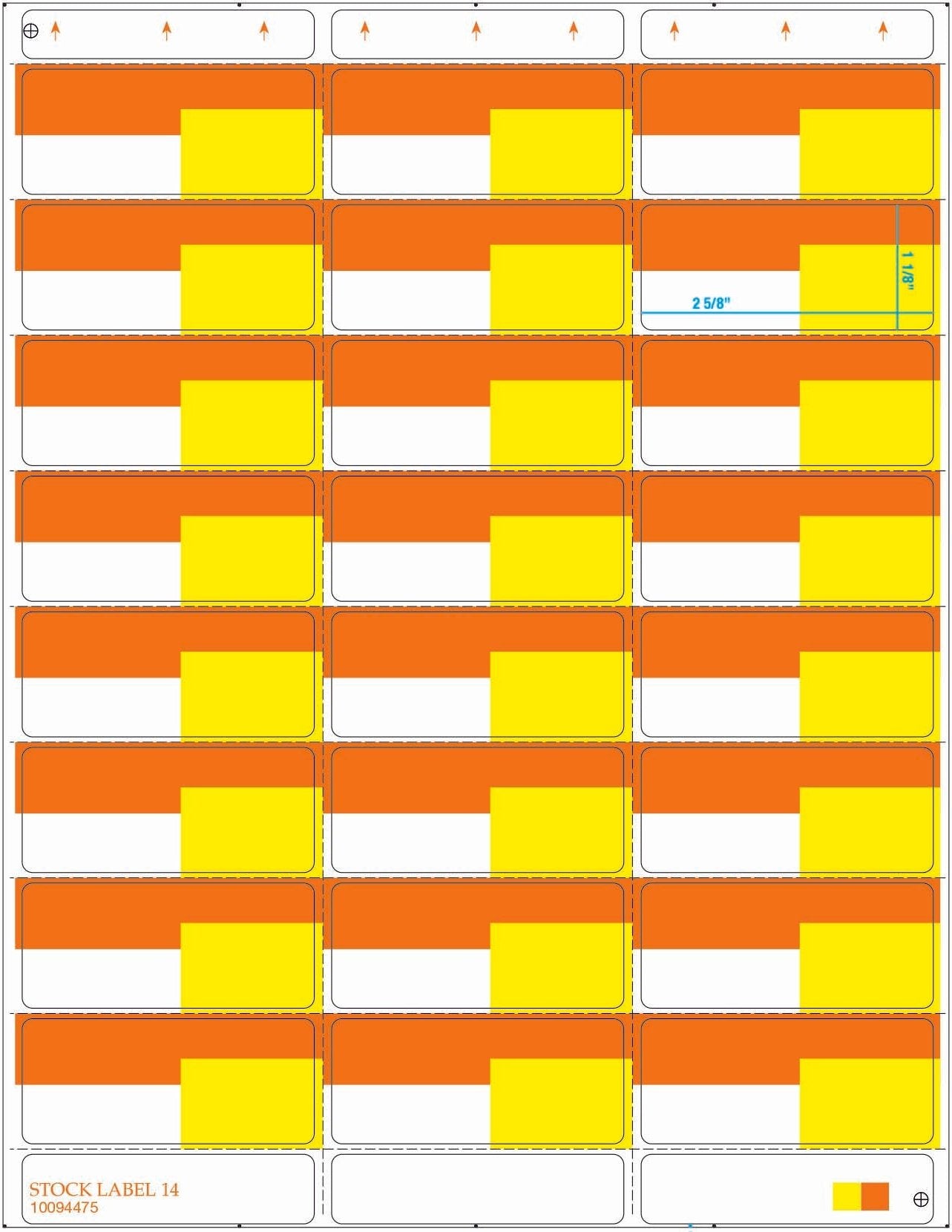 24UP PORTRAIT YELLOW / ORANGE LABEL