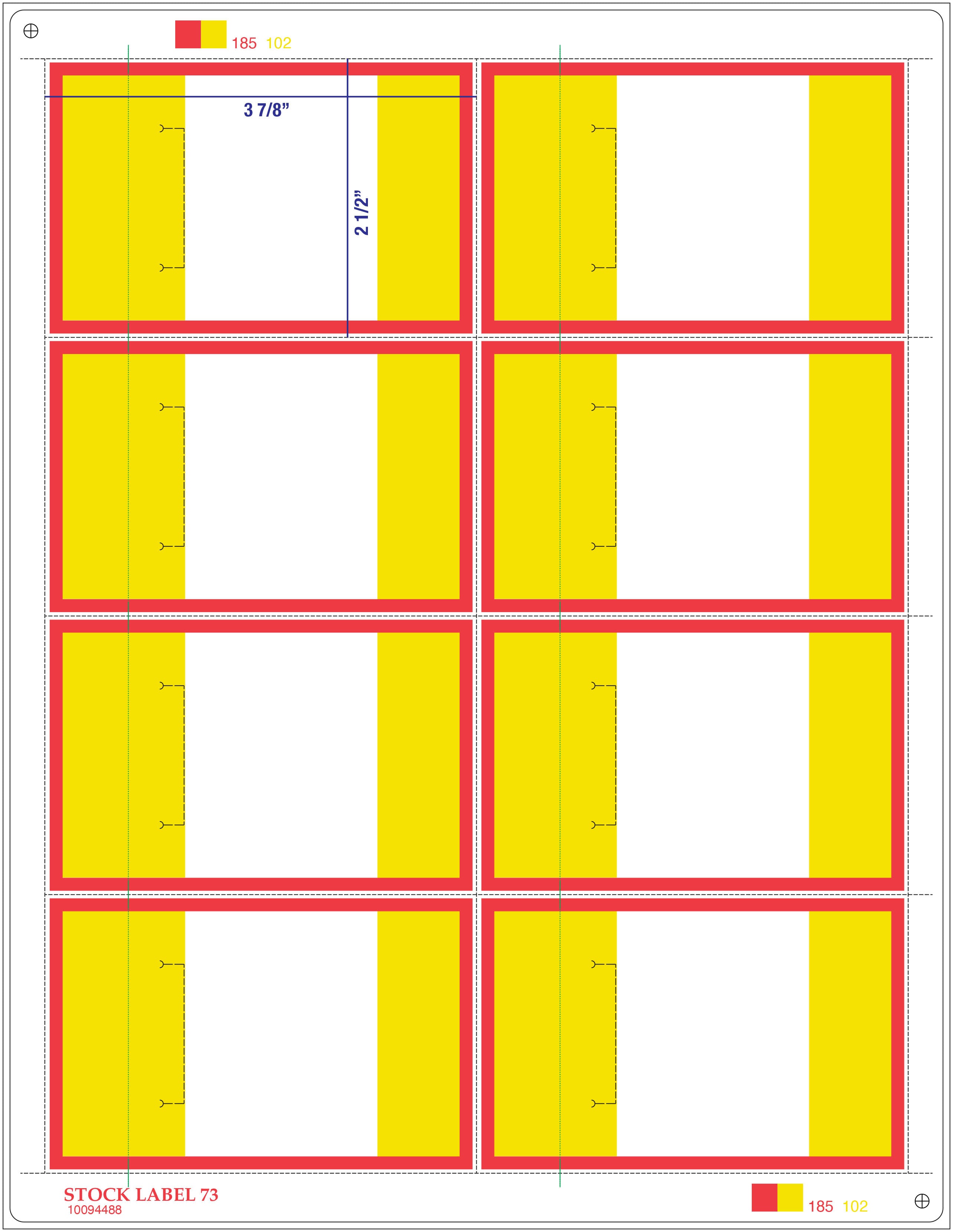 8UP RED / YELLOW SHELF LABELS (3-7/8