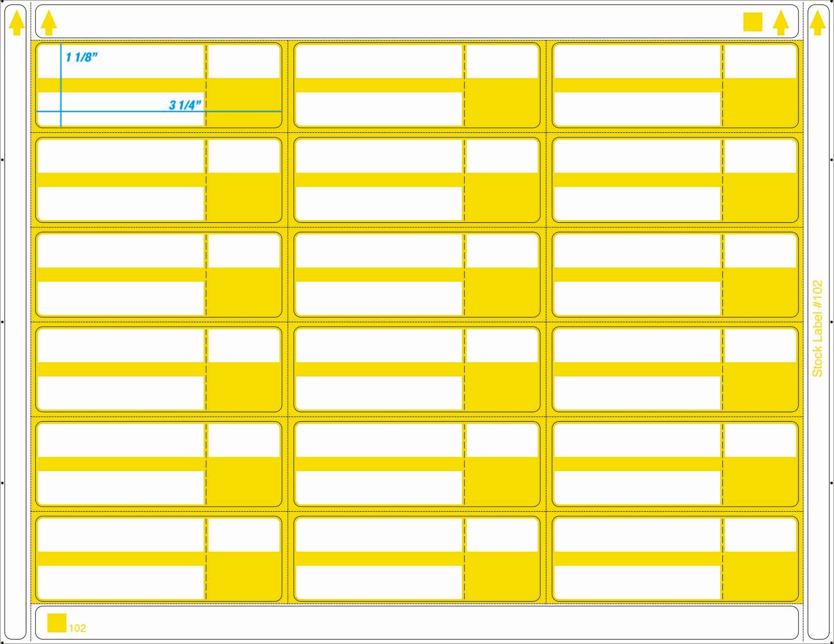 YELLOW SHELF LABELS – 18UP Landscape Shelf Labels (3-1/4
